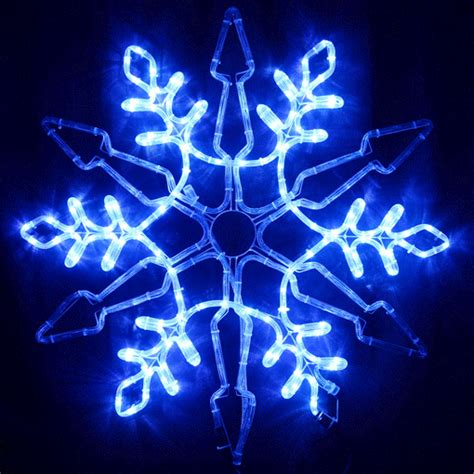 VickySun.com - Animated 78CM LED Blue and White Snowflake Christmas Motif Rope Lights (36V Safe ...