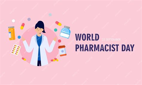 Premium Vector | World pharmacist day. doctor and pills logo concept