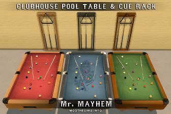 Clubhouse Pool Table & Cue Rack | Sims 4, Sims, Pool table