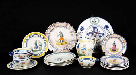 Lot of Henriot Quimper Pottery and Faience Plates