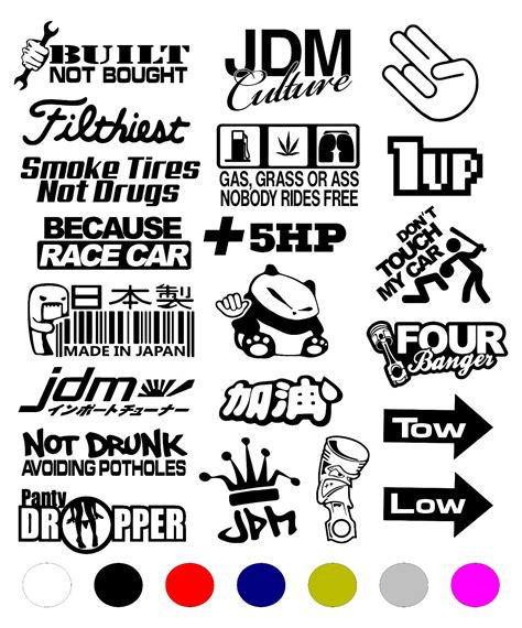 FREE SHIPPING 10 RANDOM JDM CAR STICKERS DECAL PACK LOT TUNER RACING FUNNY EURO | eBay