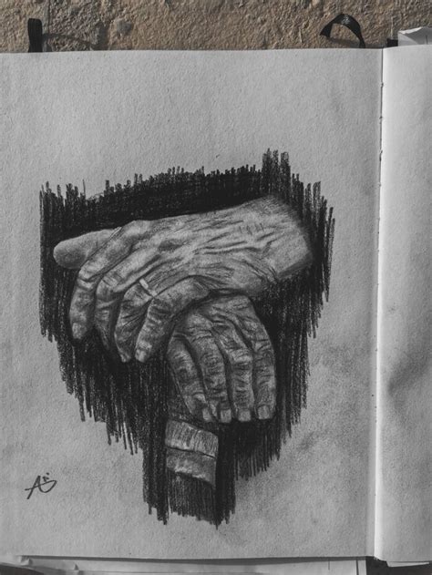 Drawing hand old man | How to draw hands, Drawings, Painting