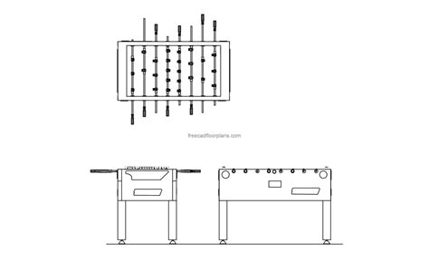 Foosball table - Free CAD Drawings