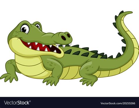 Cartoon crocodile isolated on white background Vector Image