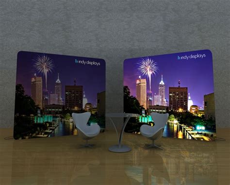 Indianapolis Skyline Trade Show Backlit Exhibits. Features modern LED light panels and ultra ...