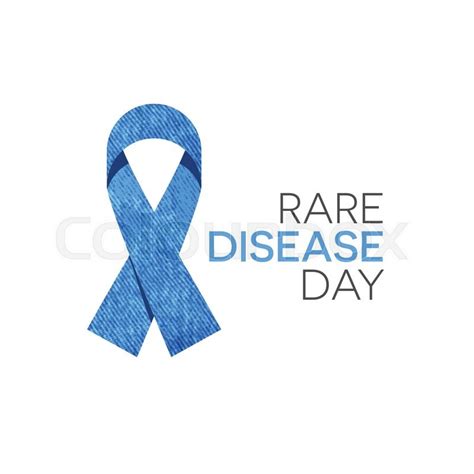 Rare disease day emblem, blue denim ribbon isolated on white | Stock Vector | Colourbox