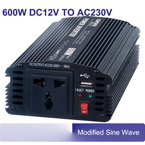 600w power inverters DC 12v to AC 220V 230v 600w 50/60hz modified sine wave inverters CAR600U ...