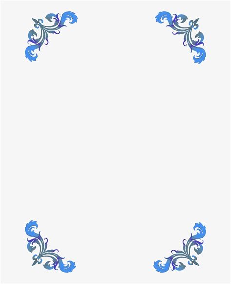 Frames Border Clipart Graphics - Light Blue Flower Border Design - 642x930 PNG Download - PNGkit