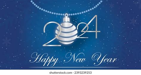 Happy New Year 2024 Silver Color Stock Illustration 2393239253 ...