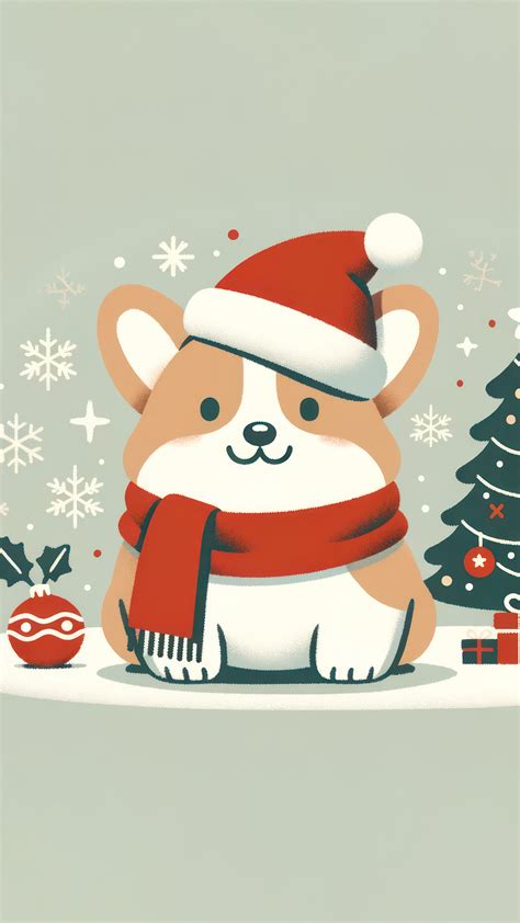Christmas Corgi Dog Christmas 4K #8550i Wallpaper iPhone Phone