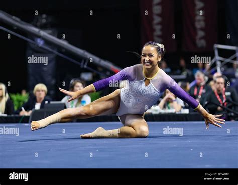 March 18, 2023: LSU's Aleah Finnegan finishes her floor routine during the 2023 SEC Gymnastics ...