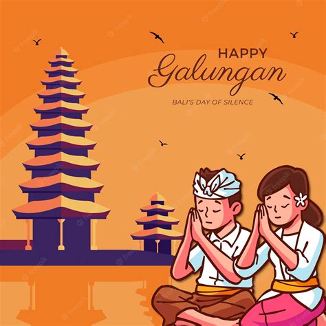 Premium Vector | Free vector flat galungan celebration illustration