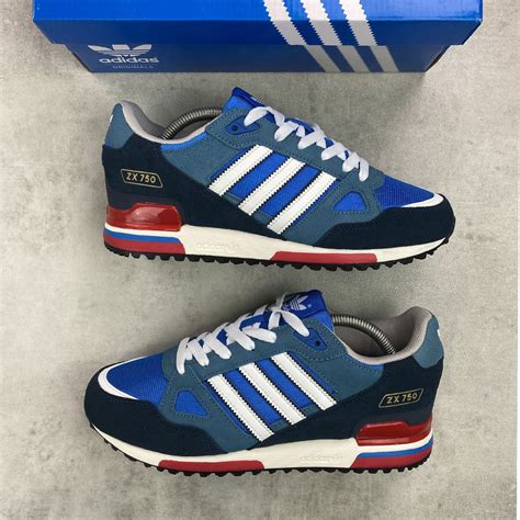 adidas Originals ZX 750 Blue/ White/ Red – StockUK