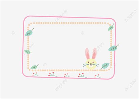 Cute Easter Bunny Vector Design Images, Cute Bunny Border, Cute Border, Bunny Border, Pink ...