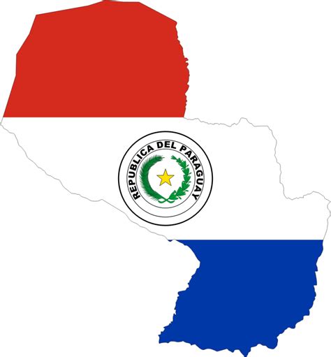 Clipart - Paraguay Map Flag