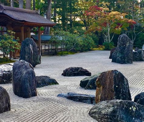 Beautiful zen rock garden (the largest in Japan) in Koyasan, a Shingon Buddhist community. # ...