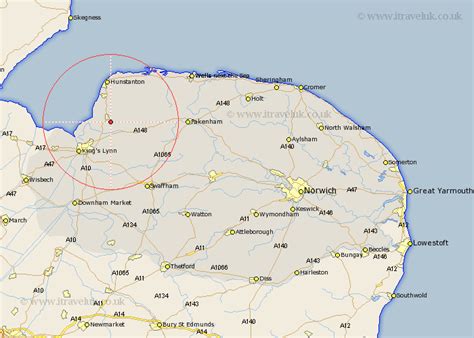 Sandringham Map - Street and Road Maps of Norfolk England UK