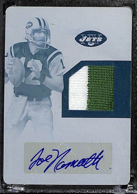 Lot Detail - 2017 National Treasures Joe Namath Autograph Jersey Patch Printing Plate (#/1)