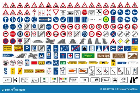 Collection of Road Signs in Germany Stock Vector - Illustration of sign, danger: 170471912