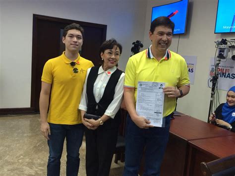 Ralph recto with wife batangas gov. vilma santos and son ryan, files coc for senator. # ...