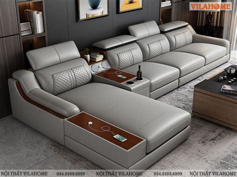 SOFA GÓC DA MÀU GHI - Top 1 biểu tượng của sự sang trọng trong nội thất