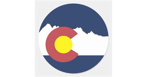 Mountain Colorado Flag Round Sticker | Zazzle