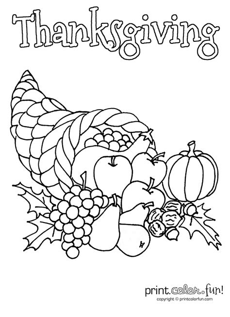 Thanksgiving Cornucopia Drawing at GetDrawings | Free download