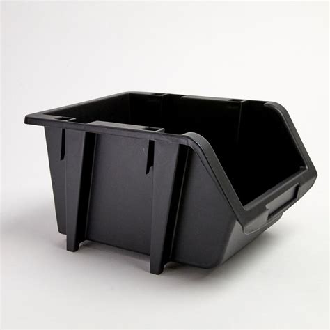 TAFCO Product 6-7/8 in. Stacking and Nesting Storage Bin, Black (4-Pack ...