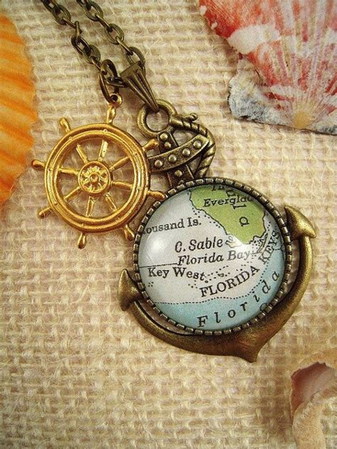 Custom Map Jewelry Key West Florida Keys Vintage by SterlingQuest Map Jewelry, Nautical Jewelry ...