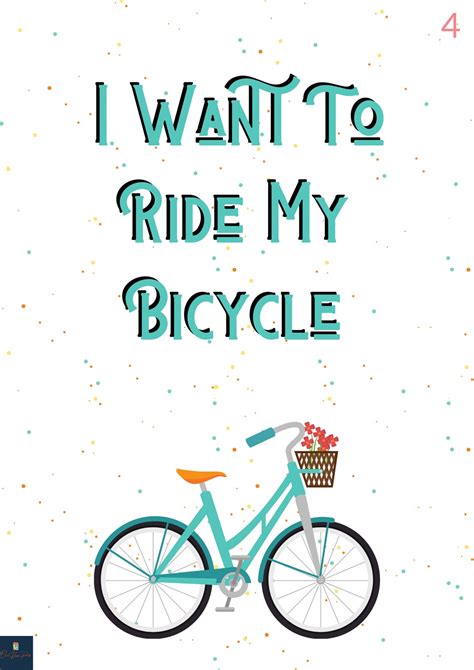Bicycle Race Lyrics Print Queen Inspired Music Poster. | Etsy