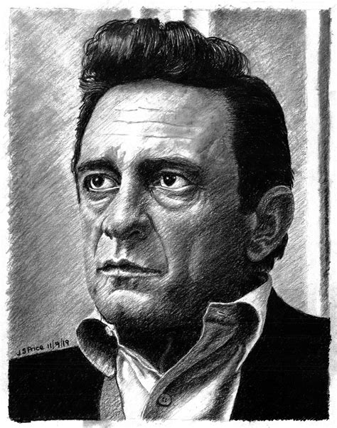 Johnny Cash 01 Limited, Signed Print of Original Charcoal Drawing of Photograph - Etsy