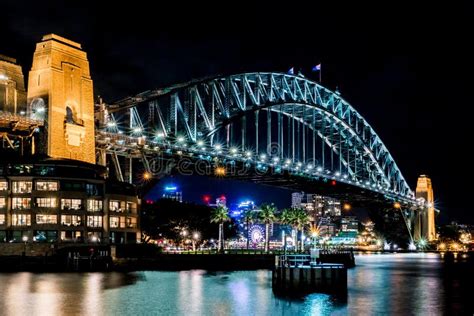 Sydney Harbour Bridge by Night Stock Image - Image of water, lights: 115403601