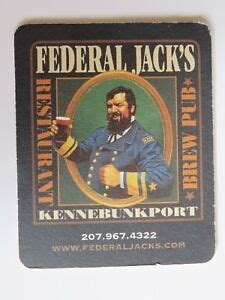 Beer Bar Coaster ~ FEDERAL JACK'S Brew Pub ~ Kennebunkport, MAINE; KBC ...