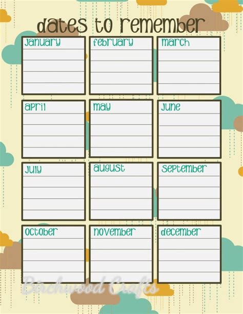 Important Dates Calendar Template | Calendar Printables Free Templates