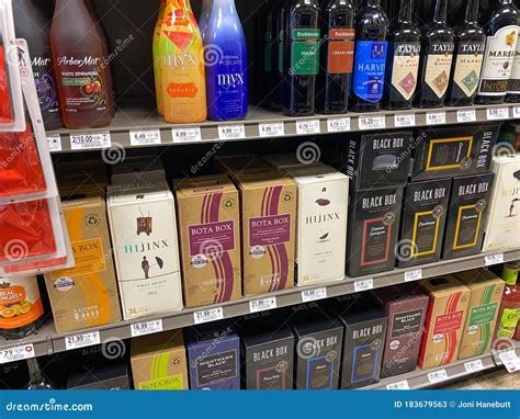 A Bottles and Boxes of Various Wine at a Publix Liqour Store Editorial Stock Photo - Image of ...