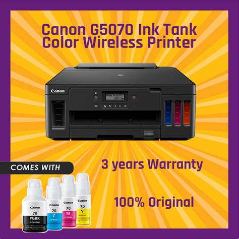 Canon G5070 Ink Tank Color Wireless Printer - Monaliza