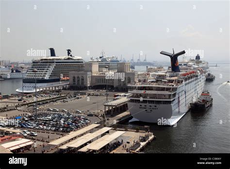 Cruise ships docked at the cruise terminal - Port of Naples, Italy Stock Photo - Alamy