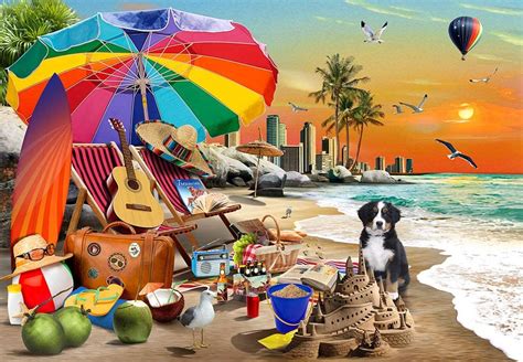 Funbox - Beach Time Jigsaw Puzzle (1000 Pieces) | I Love Puzzles