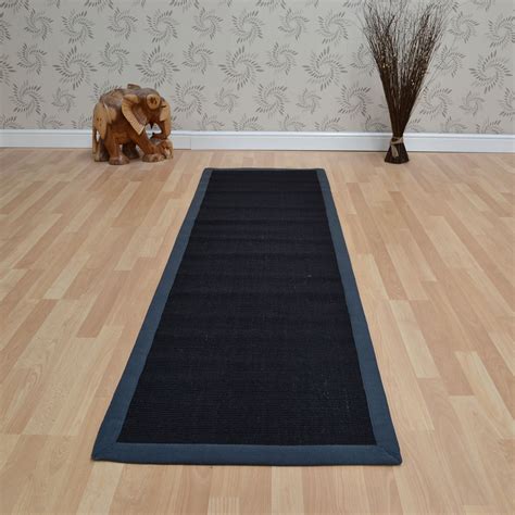 Sisal Hallway Runners in Black Grey - Free UK Delivery - The Rug Seller