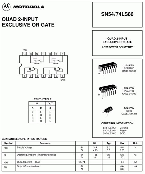 Datasheet: 74LS86