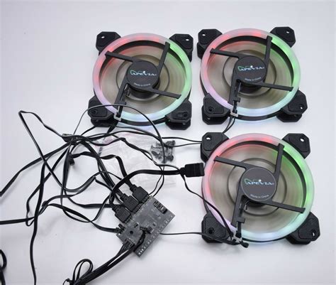 3 pcs APEVIA 120mm RGB Computer Case Fans with 3 Pin LED Controller Card - eSocket.us