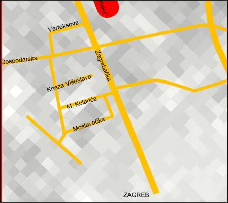 varazdin, hrvatska, city map area e3