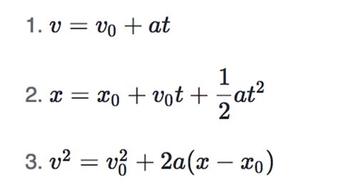 Three Kinematic Equations For Constant Acceleration - Tessshebaylo