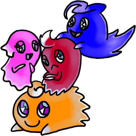 Pinky, Blinky, Inky, and Clyde by GrimsleyCrow on DeviantArt