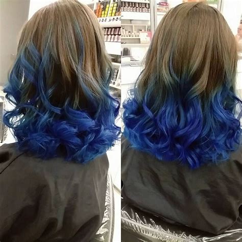 Dark Brown Hair With Light Blue Tips