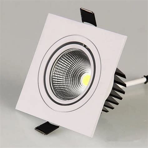 Square Bright Recessed LED Dimmable Square Downlight COB 6W 9W 12W LED ...