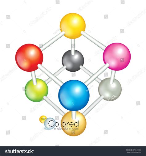 Colorful Model Structure Crystal Lattice Isolated Stock Vector (Royalty ...