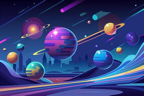 Premium Vector | Illustration of planets and stars in space showcasing the vastness and beauty ...