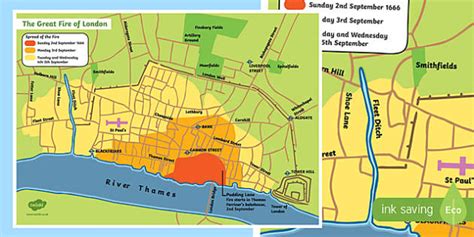 KS1 Great Fire of London Map | History | Parents - Twinkl