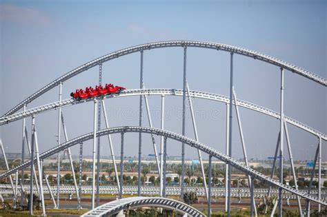 Ferrari World Roller Coaster Editorial Image - Image of theme, landmark ...